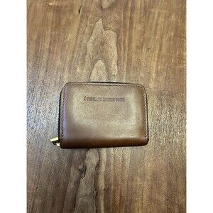 Portland Leather Goods Small Zip Around Wallet Brown 4 CC Slots